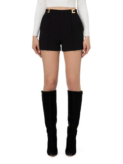 ELISABETTA FRANCHI Elisabetta Franchi shorts in crepe with logo detailing Black