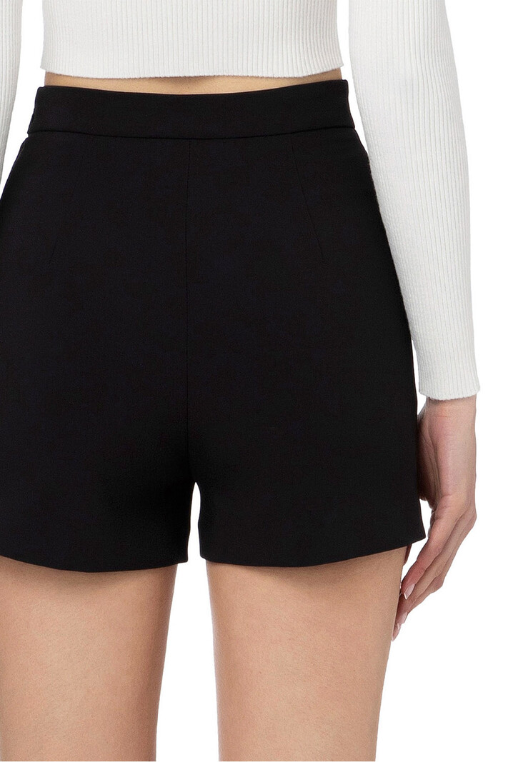 ELISABETTA FRANCHI Elisabetta Franchi shorts van crêpe met details met logo Zwart