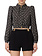 ELISABETTA FRANCHI Elisabetta Franchi cropped overhemd / blouse van viscose met print met logo Zwart