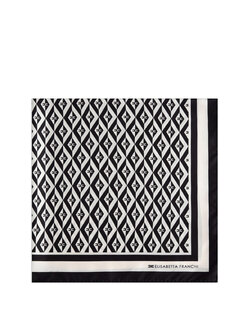 ELISABETTA FRANCHI Elisabetta Franchi sjaal foulard van zijden twill met ruitjesprint Zwart / Wit