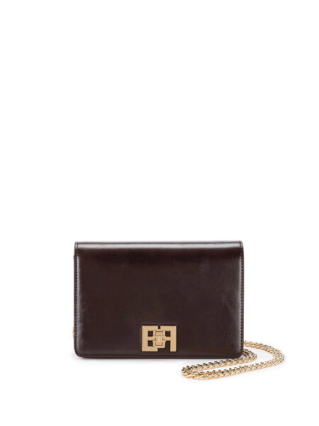 ELISABETTA FRANCHI Elisabetta Franchi crossbody bag gold double logo Black