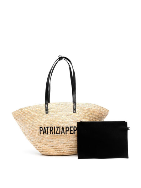 PATRIZIA PEPE Patrizia Pepe standtas beachbag met extra mini-bag Beige