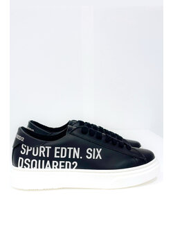 Z (S(UPER SALE Dsquared2 trainer with white text and wool interior Black