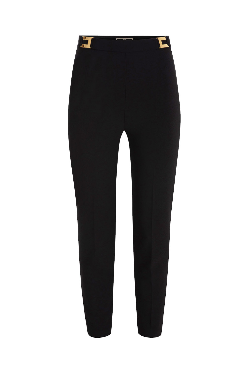 ELISABETTA FRANCHI Elisabetta Franchi pantalon met gouden logo details in taille Zwart