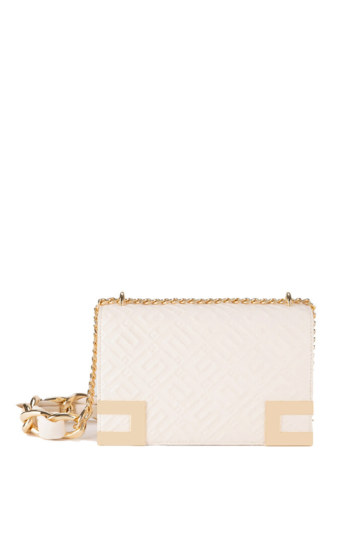 ELISABETTA FRANCHI Elisabetta Franchi shoulder bag with chain with gold details Burro Creme