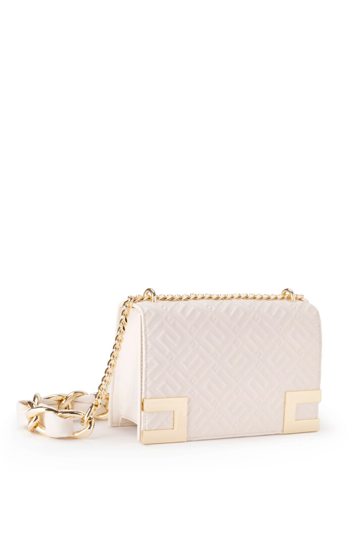 ELISABETTA FRANCHI Elisabetta Franchi shoulder bag with chain with gold details Burro Creme