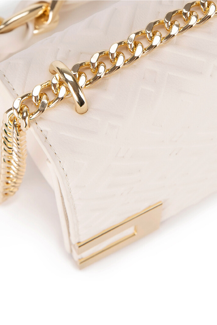 ELISABETTA FRANCHI Elisabetta Franchi shoulder bag with chain with gold details Burro Creme