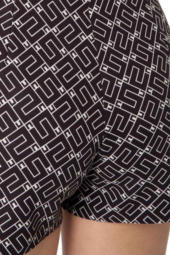 ELISABETTA FRANCHI Elisabetta Franchi shorts met print met logo Zwart