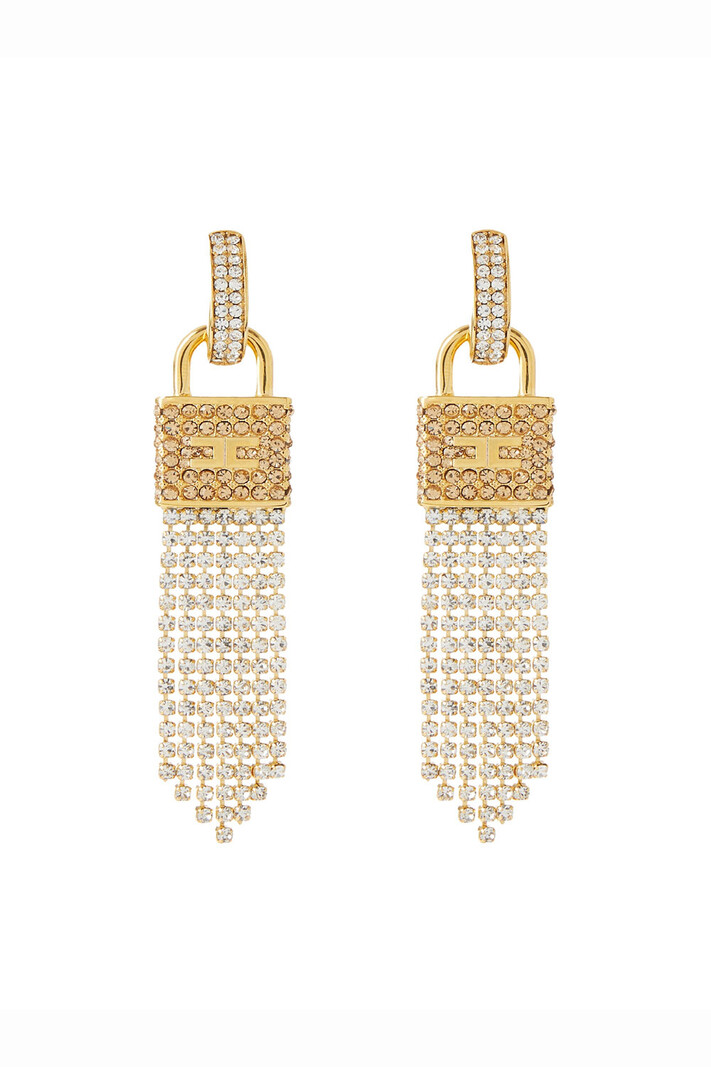 ELISABETTA FRANCHI Elisabetta Franchi pendant earrings with rhinestones Gold