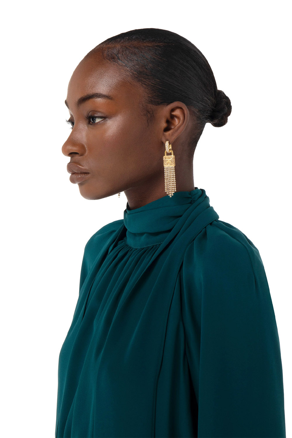 ELISABETTA FRANCHI Elisabetta Franchi pendant earrings with rhinestones Gold