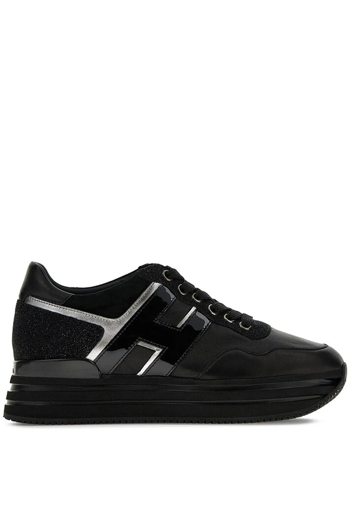 HOGAN Hogan sneaker  Midi H222 Black lak Zwart