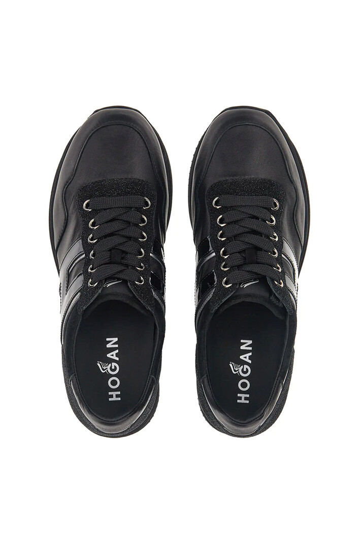 HOGAN Hogan sneaker  Midi H222 Black lak Zwart