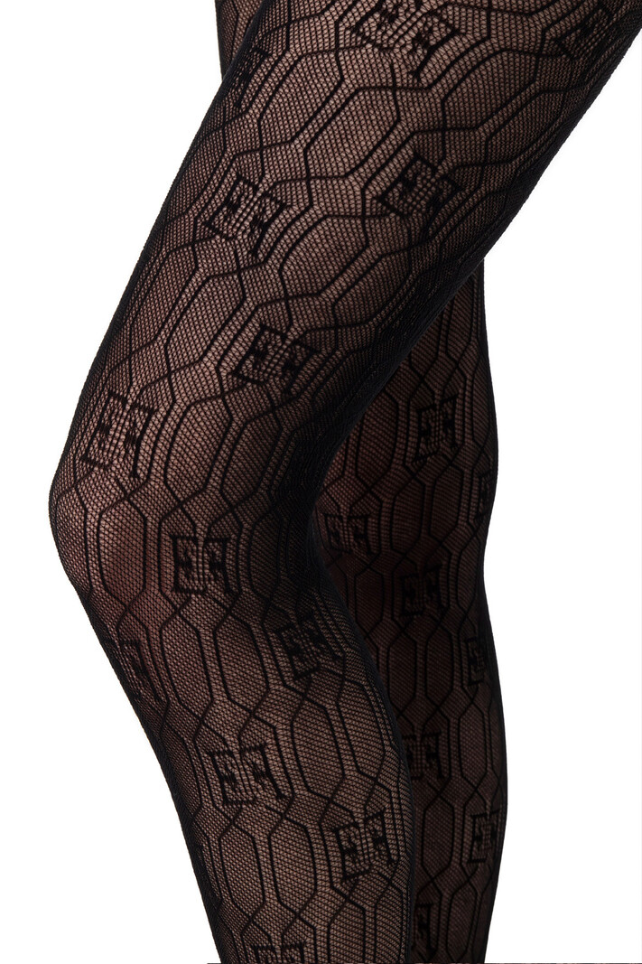 ELISABETTA FRANCHI Elisabetta Franchi panty met decoratief logo Zwart