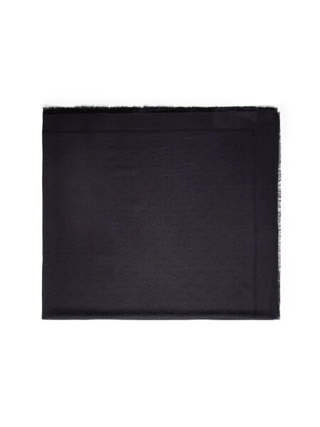 ELISABETTA FRANCHI Elisabetta Franchi scarf Pashmina in jacquard fabric with logo Black
