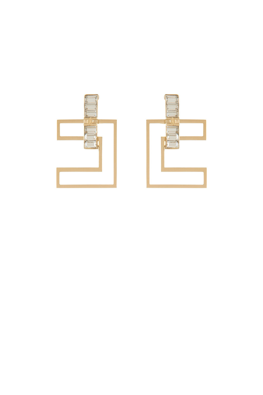 ELISABETTA FRANCHI Elisabetta Franchi earrings with C-shaped cut out and rhinestone details Gold