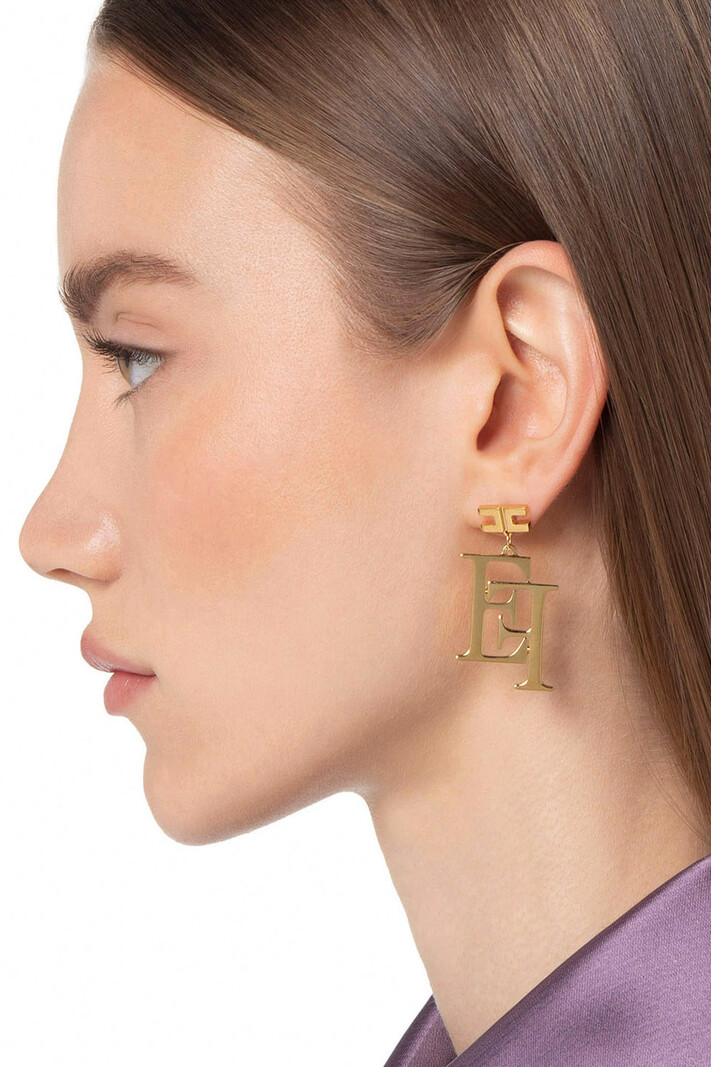 ELISABETTA FRANCHI Elisabetta Franchi earrings with lettering Gold