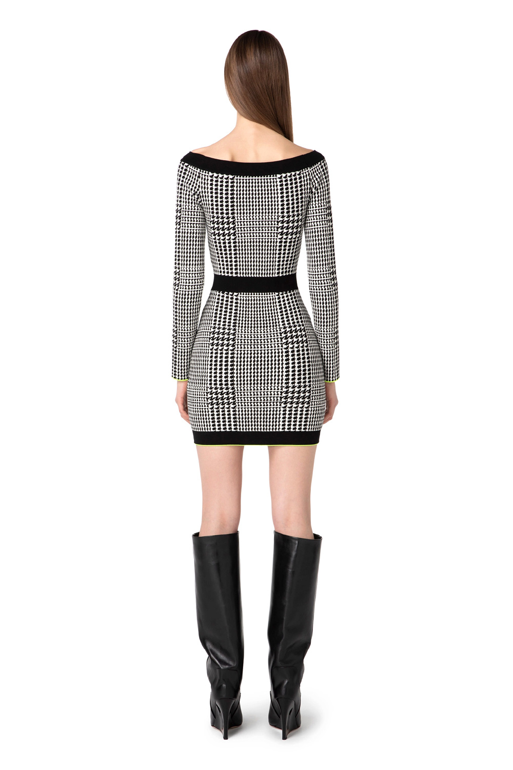 ELISABETTA FRANCHI Elisabetta Franchi jurkje gebreid wit met zwart  ( valt 1 tot 2 maten kleiner uit)