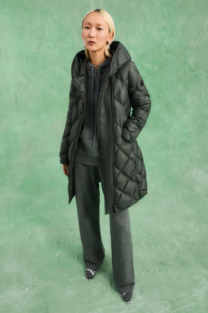 Peutery  down jacket / winterjas met diamond-shaped quilting PROXIE MQE Groen