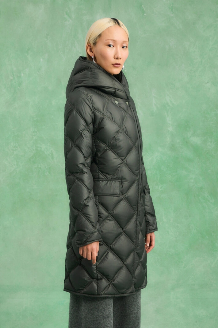 Peutery  down jacket / winterjas met diamond-shaped quilting PROXIE MQE Groen