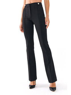 LIU JO LIU JO flaired trousers strech gold buttons in waistcoat Black
