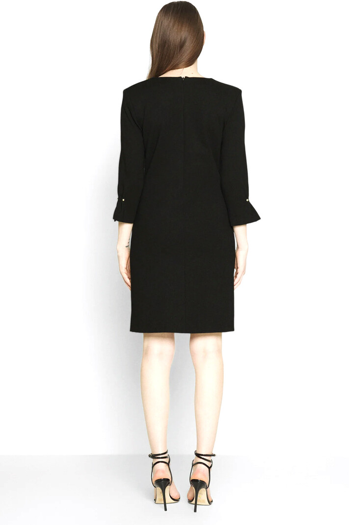 LIU JO LIU JO three-quarter sleeve dress with chain at neck Black