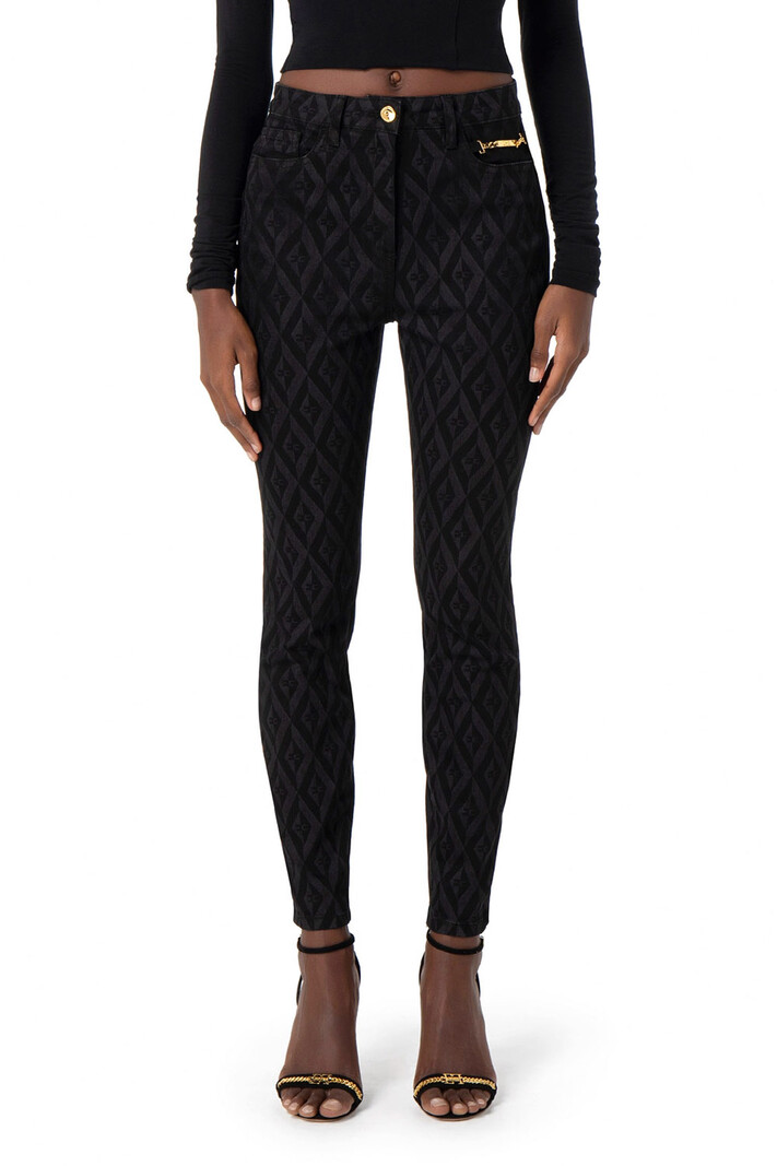 ELISABETTA FRANCHI Elisabetta Franchi skinny jeans with check print Black