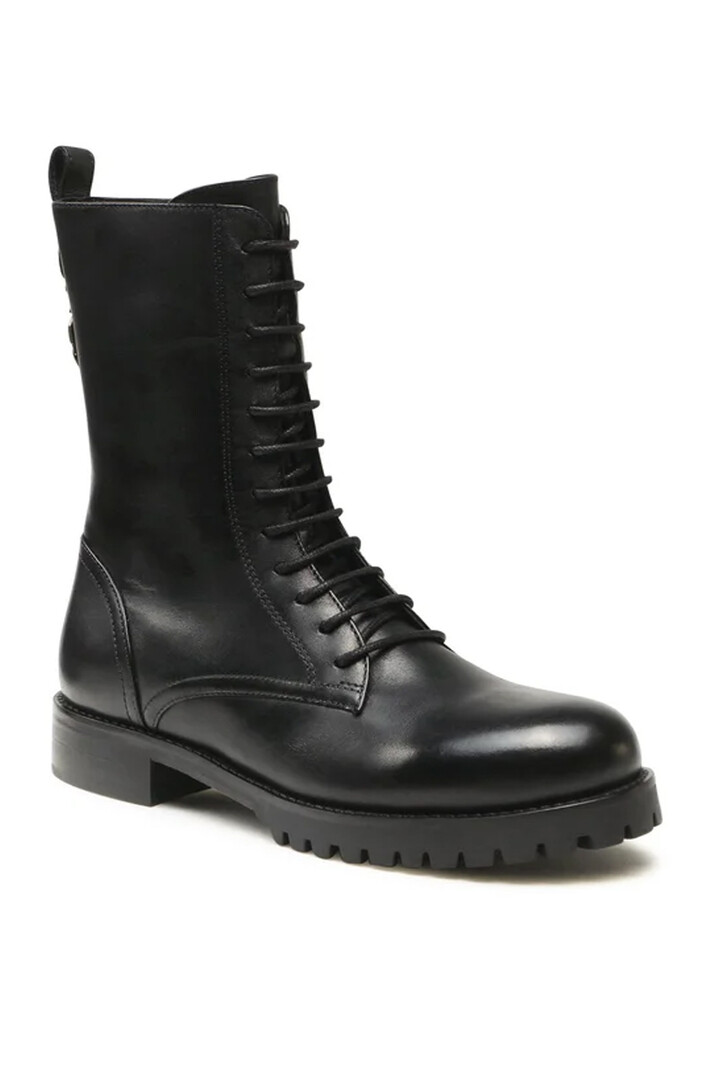 PATRIZIA PEPE Patrizia Pepe lederen biker boot / enkellaars Zwart