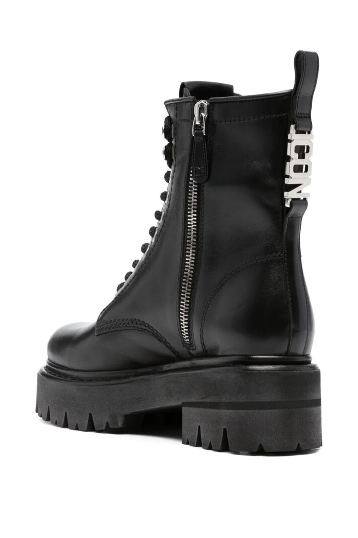 DSQUARED2 Dsquared2 boots met zilver Icon logo Zwart