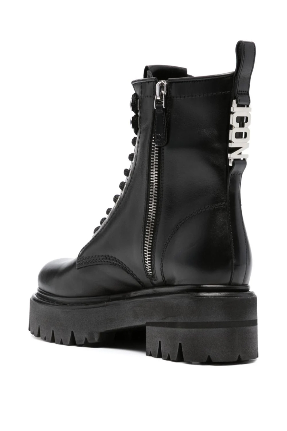 Z (S(UPER SALE Dsquared2 boots with silver Icon logo Black