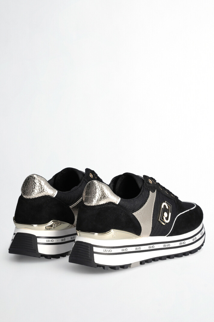 LIU JO LIU JO Maxi Wonder 20 sneakers glitter and gold Black