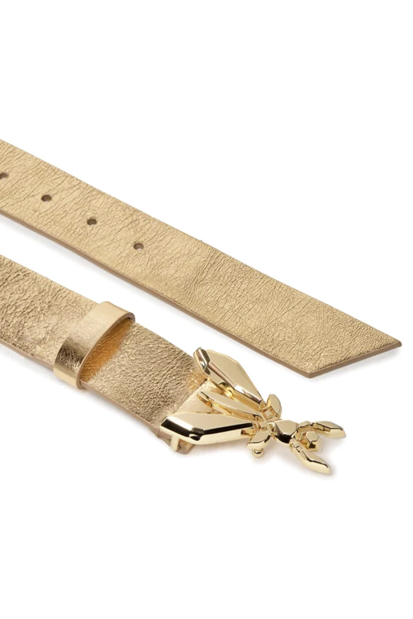 Patrizia Pepe Beige Genuine Leather Wide Waist Metal Buckle Belt
