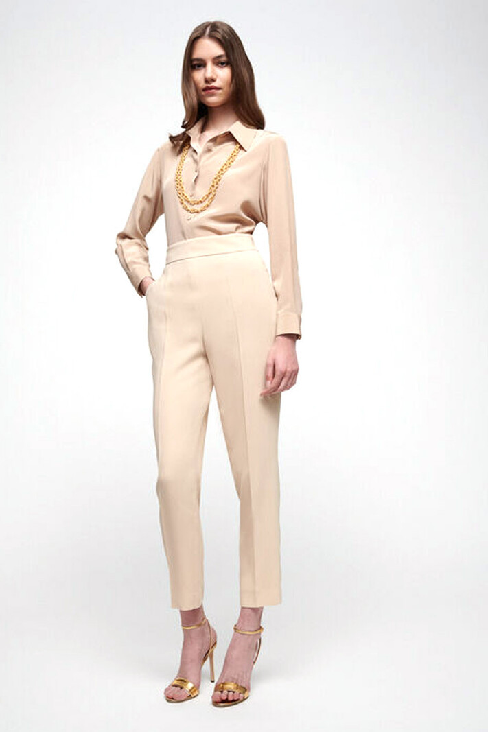 LUISA SPAGNOLI Louisa Spagnoli zijden blouse Limonaia Beige