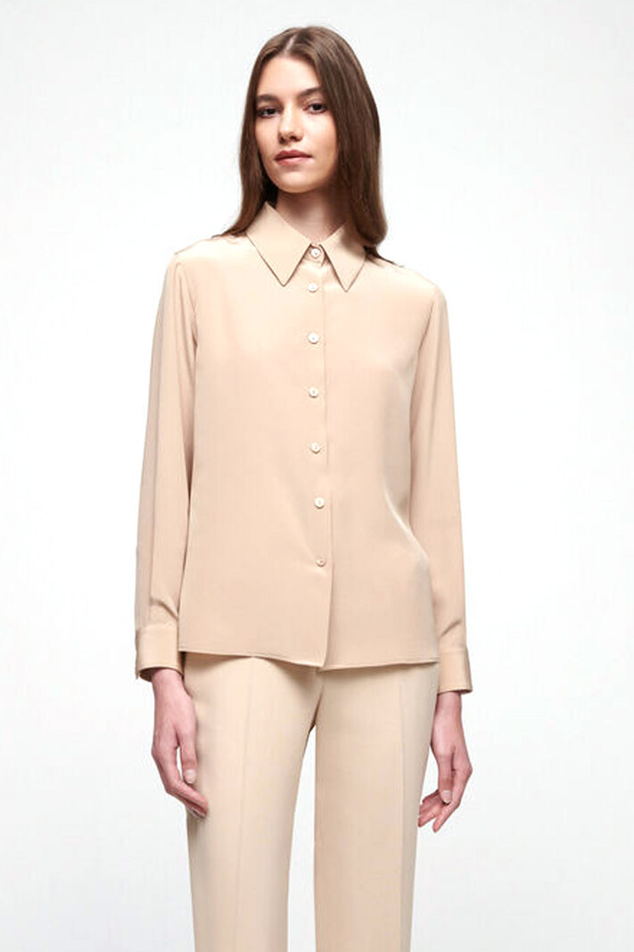 LUISA SPAGNOLI Louisa Spagnoli zijden blouse Limonaia Beige