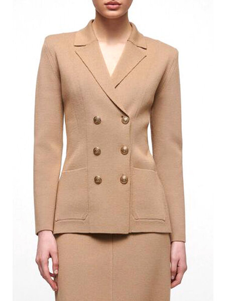 LUISA SPAGNOLI Louisa Spagnoli wollen blazer jacket Metallo Camel