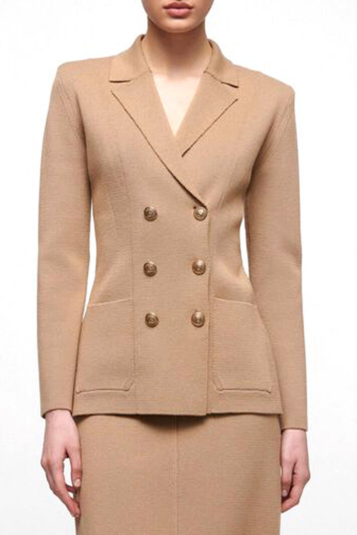 LUISA SPAGNOLI Louisa Spagnoli wollen blazer jacket Metallo Camel