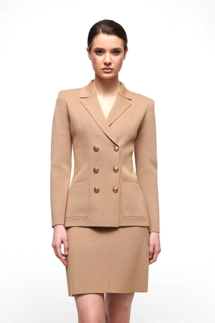 LUISA SPAGNOLI Louisa Spagnoli wollen blazer jacket Metallo Camel