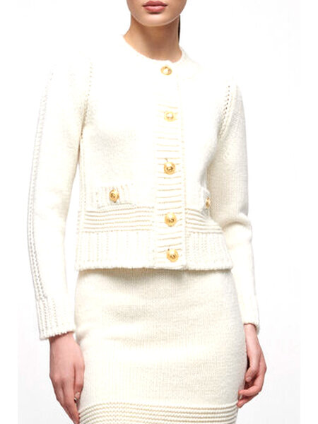 LUISA SPAGNOLI Louisa Spagnoli wool cardigan Malinteso cream White