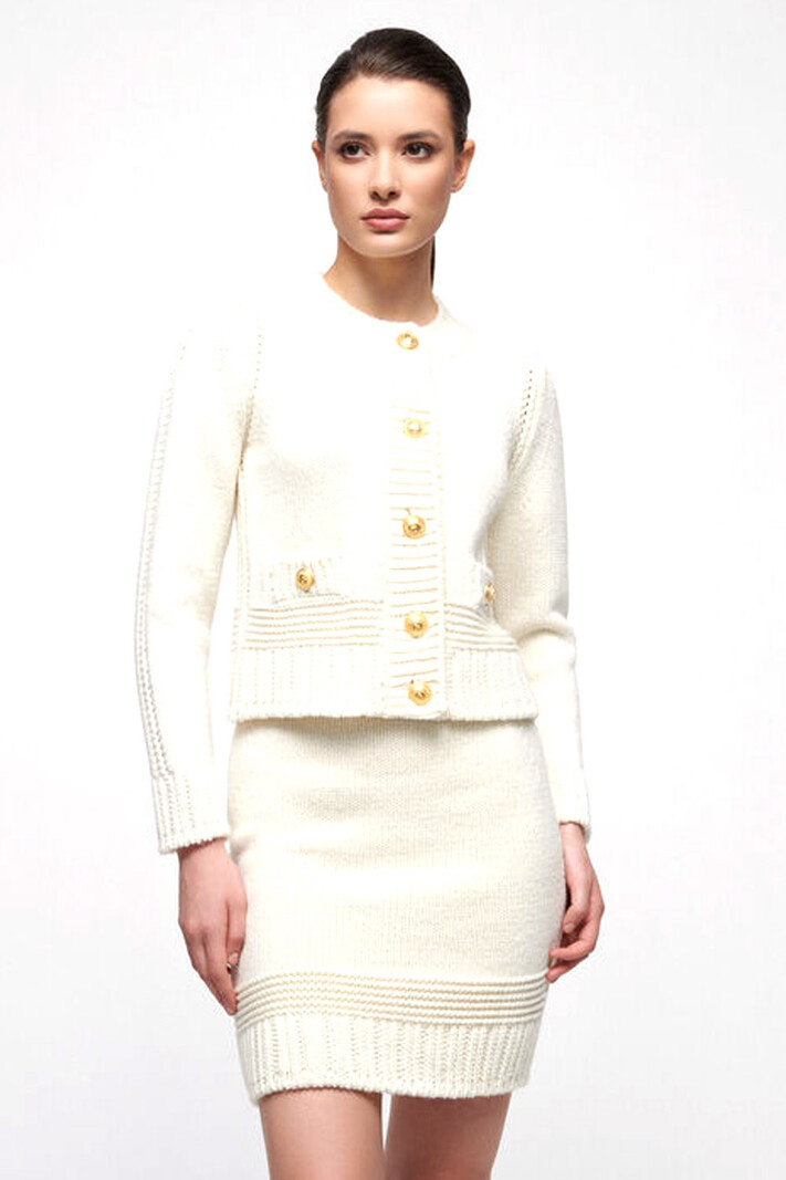 LUISA SPAGNOLI Louisa Spagnoli Mescalina wool skirt cream White