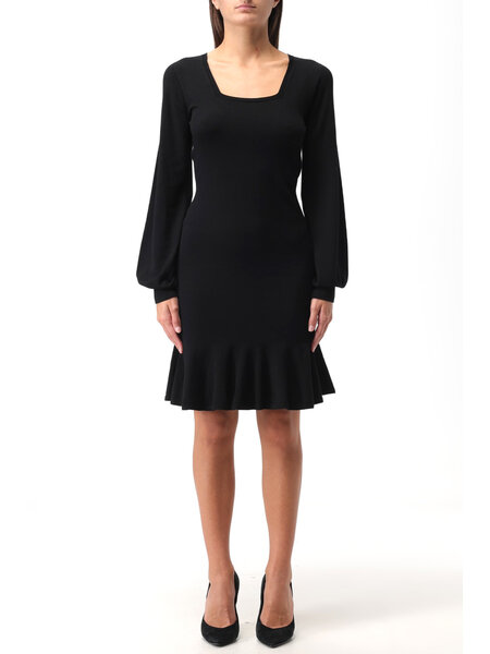 TWIN SET Twinset jurk A-model met open rug Zwart