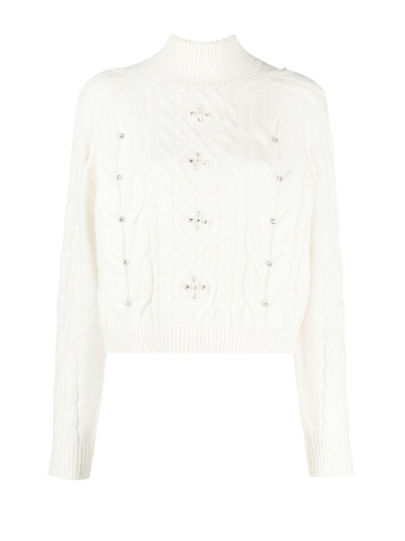 TWINSET Twinset cable jumper with stone cream White