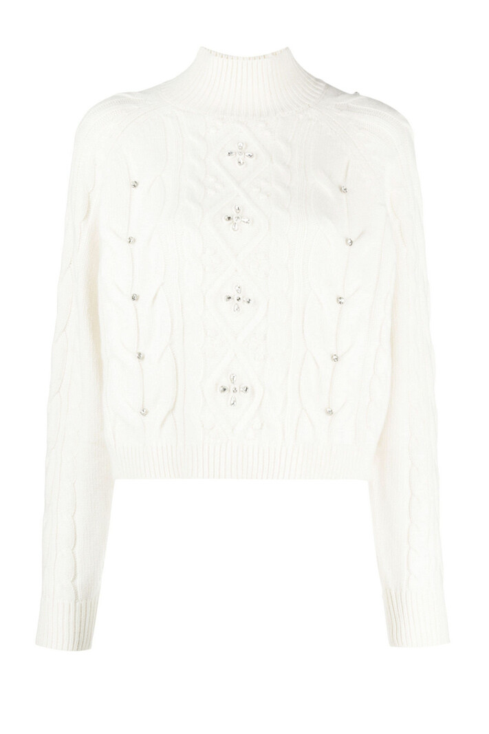 TWINSET Twinset cable jumper with stone cream White