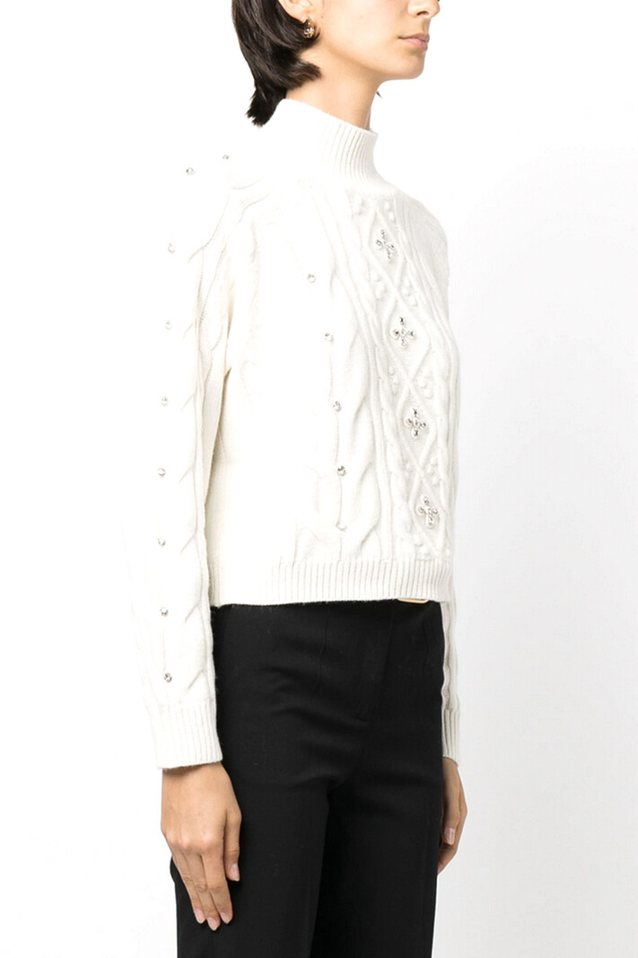 TWINSET Twinset cable jumper with stone cream White