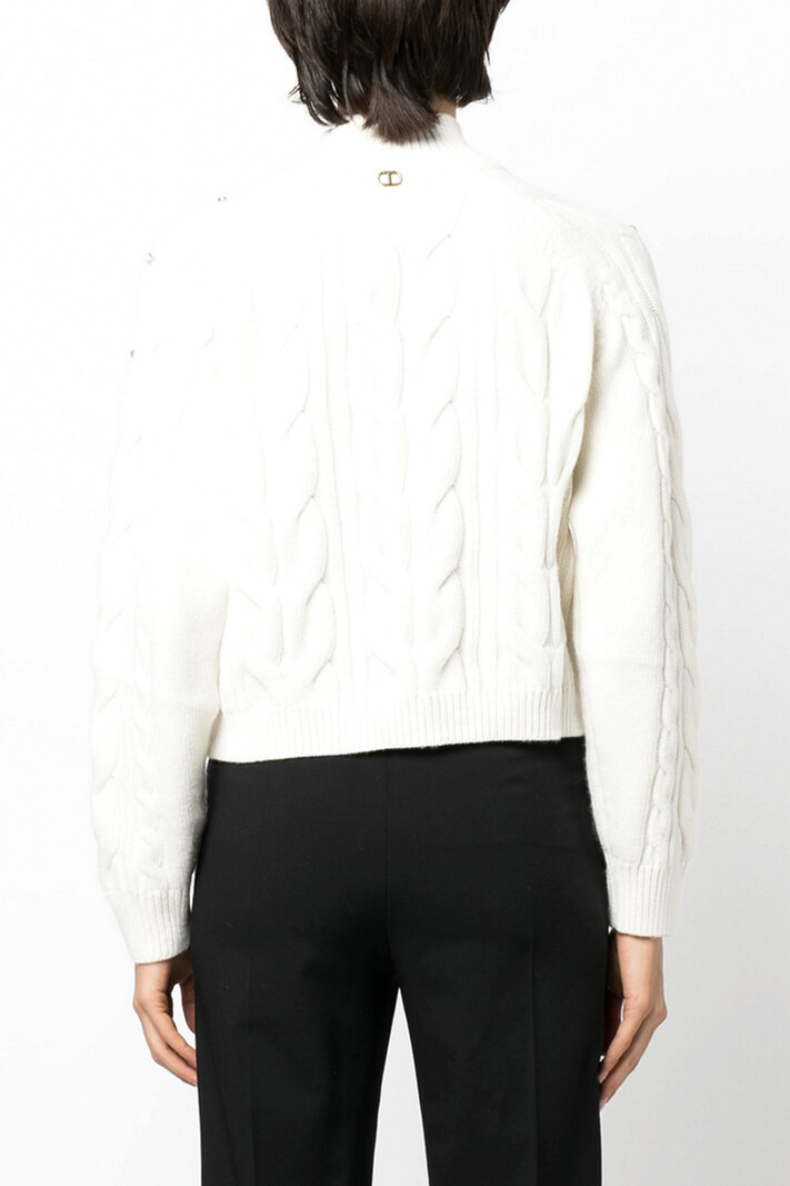 TWINSET Twinset cable jumper with stone cream White