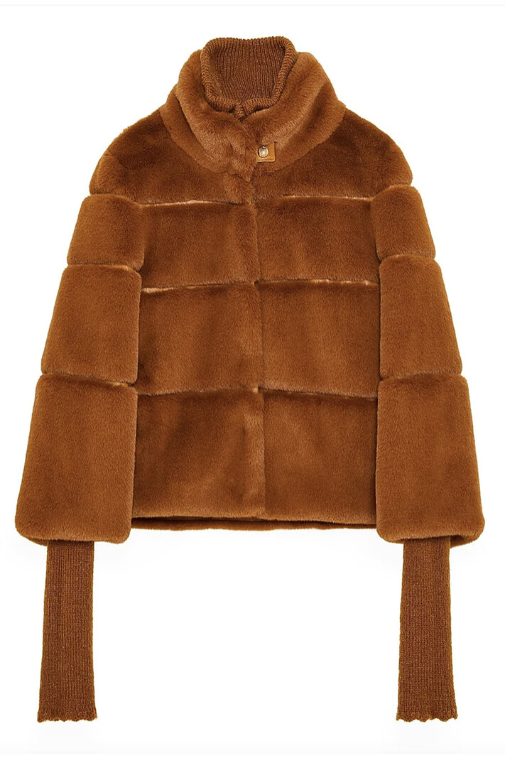 PATRIZIA PEPE Patrizia Pepe fake fur winterjas Cognac Bruin