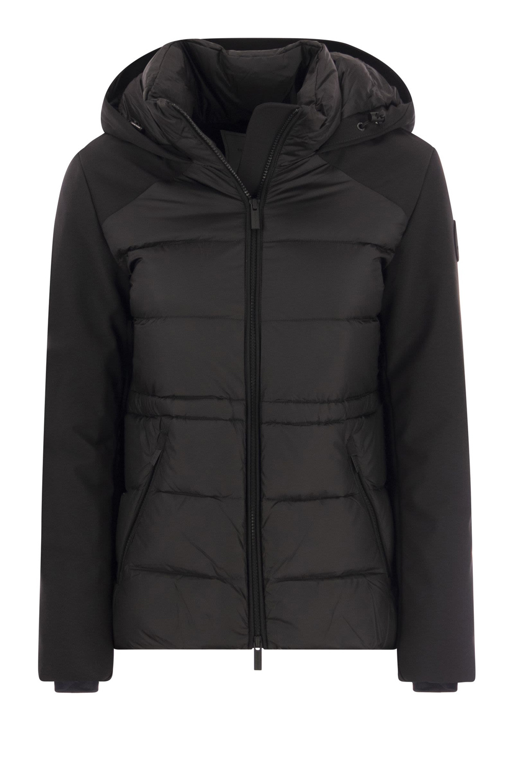 Black quilted down coat Outlet