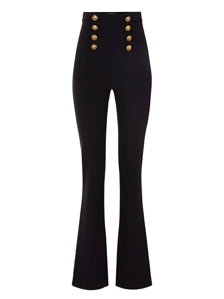 ELISABETTA FRANCHI Elisabetta Franchi flaired trousers / Palazzo trousers double row of buttons Black