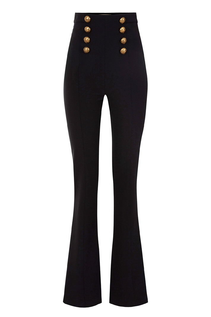 ELISABETTA FRANCHI Elisabetta Franchi flaired trousers / Palazzo trousers double row of buttons Black