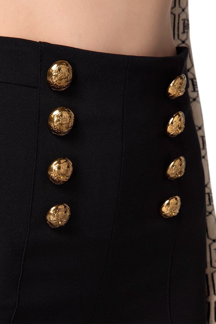 ELISABETTA FRANCHI Elisabetta Franchi flaired trousers / Palazzo trousers double row of buttons Black