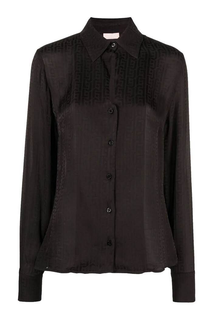 LIU JO LIU JO blouse met logo print Zwart