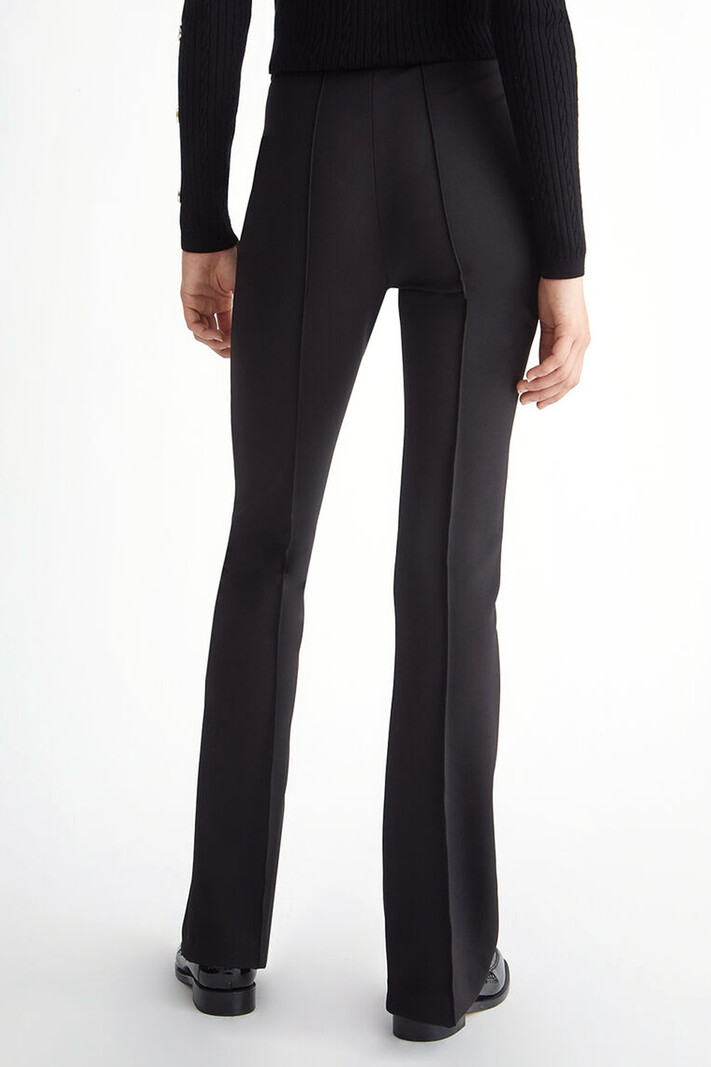 LIU JO LIU JO flaired trousers with logo with stones Black